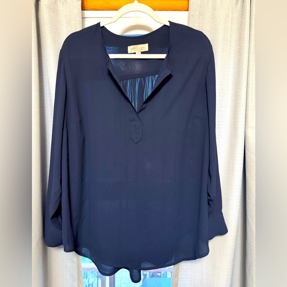 LAST CHANCE! Philosophy Deep Navy Blue Blouse